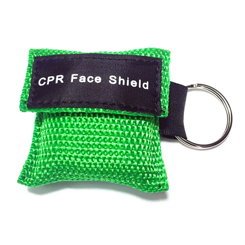 1 шт. реаниматорная маска CPR 30: 2 одноразовая маска для первой помощи, тренировочная маска для лица, дыхательная маска для рта, односторонний инструмент с клапаном - Цвет: Зеленый