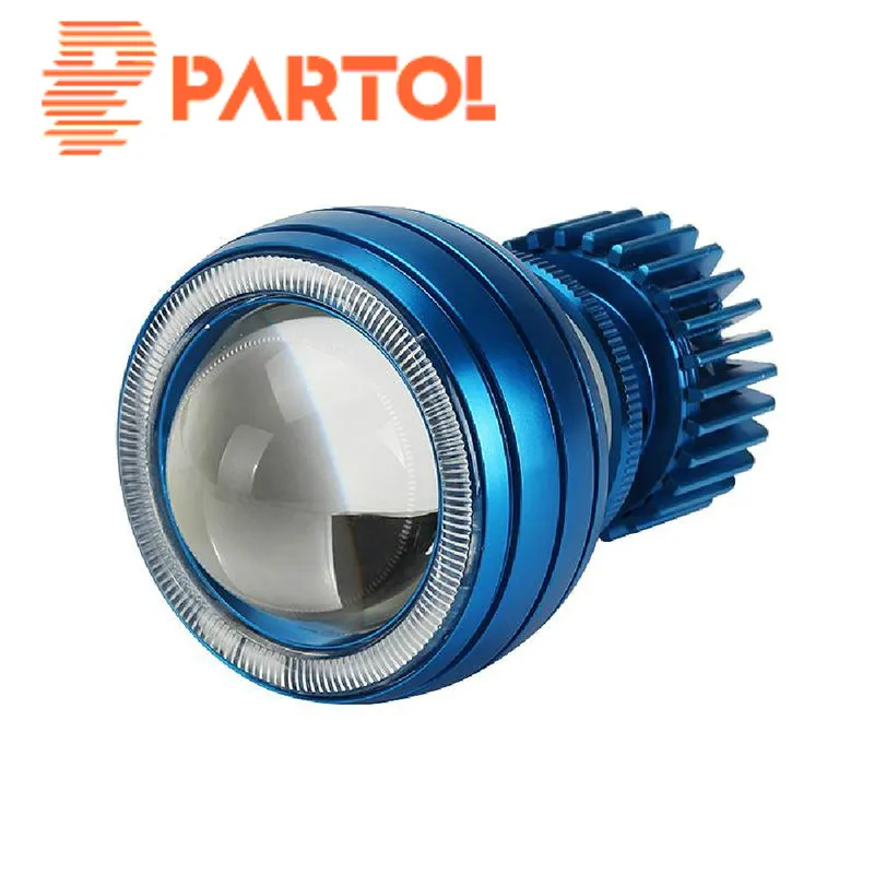 

Partol Universal Motorcycle LED Projector Headlight CCFL Angel Eye Devil Eye Hi-Lo Beam For Motor Sports Bike Cruiser Chopper