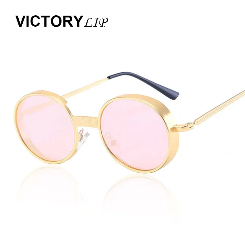 VictoryLip Round Goggle Sunglasses Women Stylish Brand Designer 60S Cat