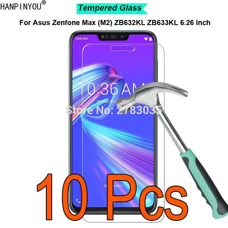 

10Pcs For Asus Zenfone Max (M2) ZB632KL ZB633KL 9H Hardness 2.5D Ultra-thin Toughened Tempered Glass Film Screen Protector Guard