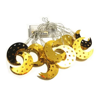 

[Seven Neon]Battery power 1.6M/3M golden/silver moon shape Ramadan/Christmas/decoration/holiday led string light
