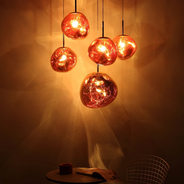 

Post Modern Designers fashion Bar Plating Lava Irregular pendent Light for Restaurants Nordic Luxury Decorative lamp N1364