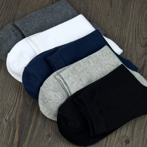 Casual Men Tube Socks Cotton Sweat-absorbent Breathable Socks Man Solid Color Business Socks Male 3Pairs/lot=6pieces - Цвет: 3 colors randomF