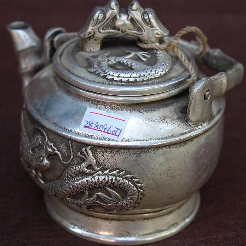 SHUN copper Buddha statue teapot White copper pot Decoration Four