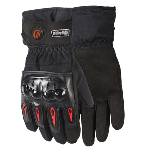 Мотоциклетные Перчатки с сенсорным экраном, гоночные перчатки для мотокросса, зимние теплые мотоперчатка, электрические велосипедные перчатки для мужчин, мотоциклетные перчатки Guantes Luvas - Цвет: Черный