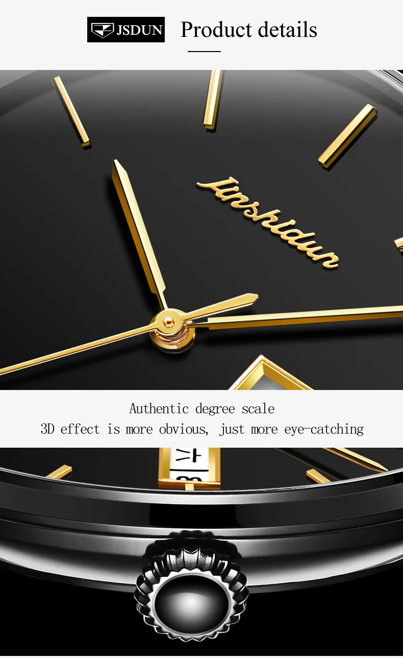Tourbillon часы JSDUN бренд бизнес деловые часы для мужчин ударопрочный Спорт автоматический кожаный мужской наручные часы розовое золото