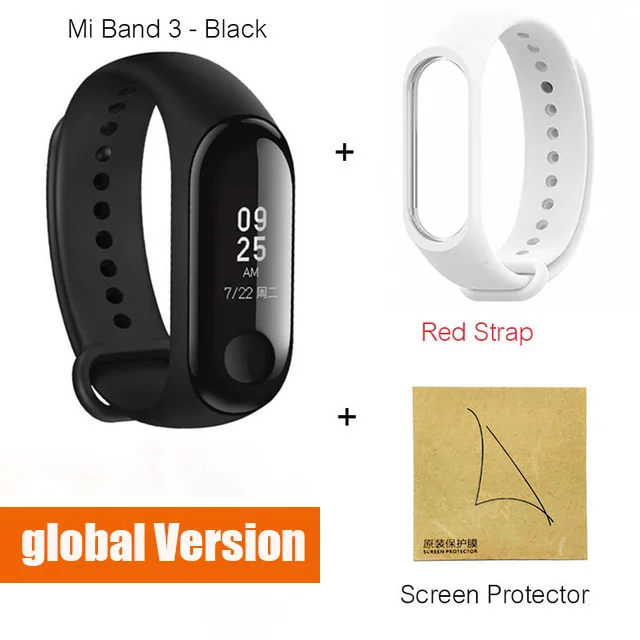 Xiaomi mi Band 3 умный фитнес-браслет трекер Смарт-часы браслет OLED тачпад монитор сна Пульс mi Band 3 - Цвет: Globalwhite film