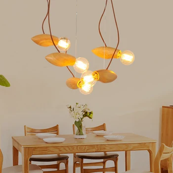 

1PC Wooden Pendant Lights star living lights dining room bedroom lighting bees wood bar cafe store art wood pendant lamp