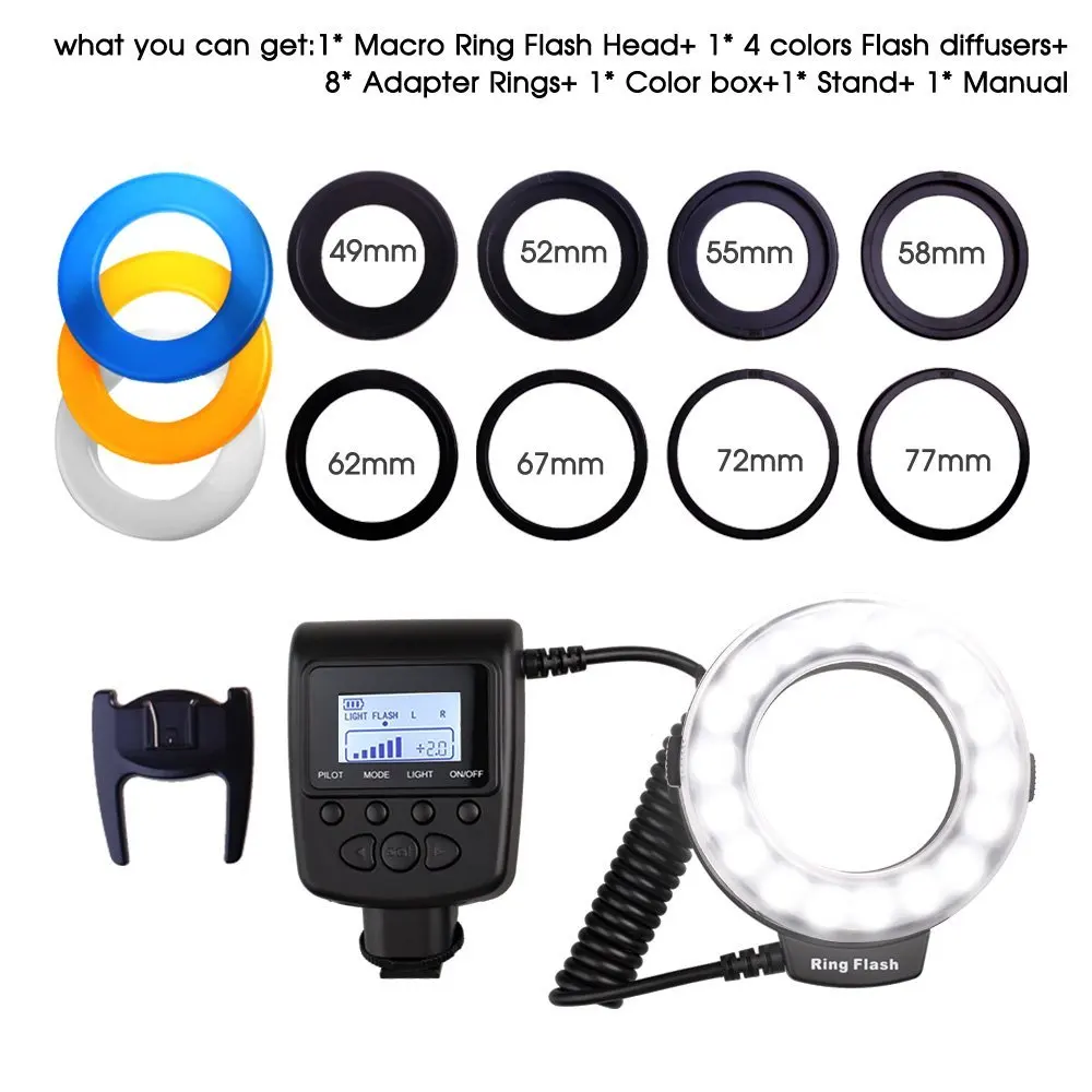 Spash RF 600E светодиодный светильник для макросъемки вспышка камеры Sony 18 шт. SMD