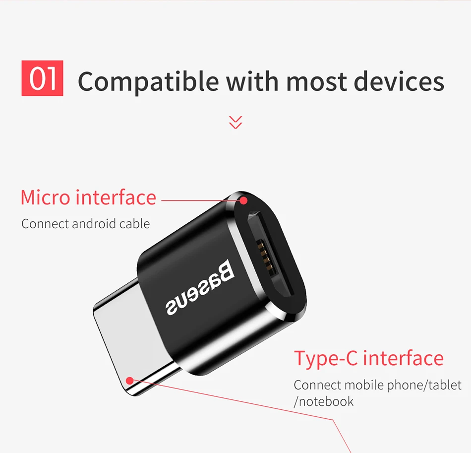 Baseus type C Мужской к USB Женский адаптер типа OTG-c OTG конвертер зарядное устройство переходник конвертер для USB Женский к type-C Мужской