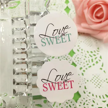 

White Sweet Love Stickers Fashionable Design For Gift Wedding Decoration Round 3cm Diameter Flower Shaped 100Pcs/Lot