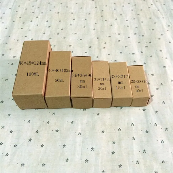 

Lot of 100pcs 3.2*3.2*7.7cm KRAFT PAPER BOX FOR 15ML ESSENTIAL OIL BOTTLE DIY COSMETIC GIFT WRAP PACKAGE EMPTY WHOLESALE