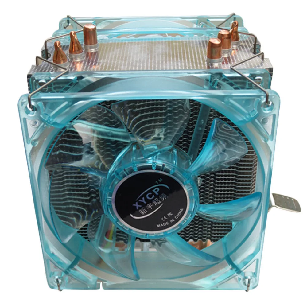 Professional Dual Fan CPU Cooler Heat Sink Radiator with LED Light Mute Version Suitable for Intel for AMD 3 Copper Tubes alseye eddy 120r computer desktop cpu radiator brass dual fan led light 12cm heat sink 4pin