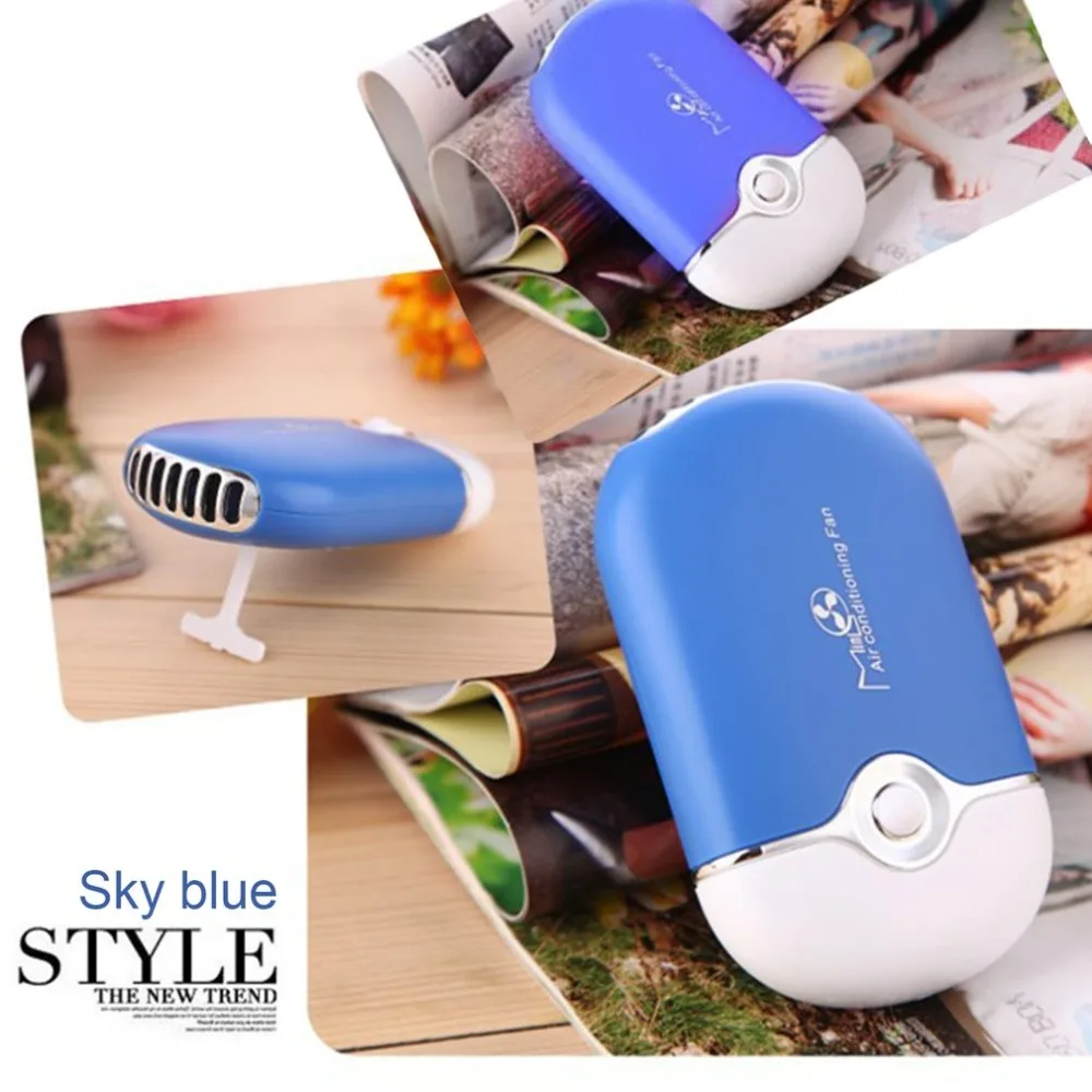 Mini Portable Handheld Desk Air Conditioner 400mAh Lithium Battery Humidification Cooler USB Rechargeable Cooling Fan