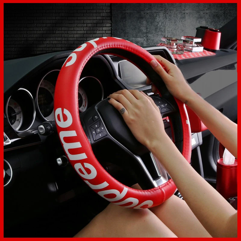 

38CM Auto Car Steering Wheel Cover Anti-catch Holder Protector China Dragon Design Fashion Sports Style Car Interior Accessories