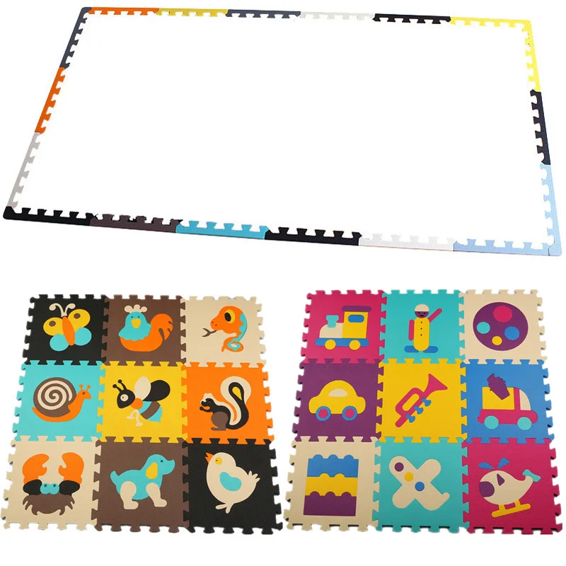 Hot Sale 30*30cm 18 pcs Baby Foam Puzzle Mats EVA Baby Play Floor Mats EVA Foam Mat For Infant Kids Jigsaw Game Pad Indoor mat - Цвет: P010024