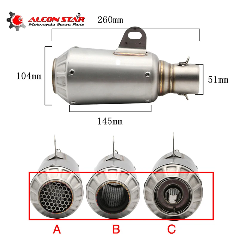Выхлопной глушитель для мотоцикла Alconstar 51 мм с глушителем дБ подходит