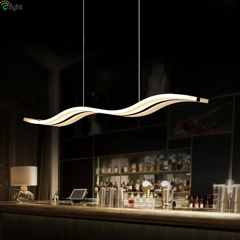 

Modern Wave Acrylic Led Pendant Lights Dining Room Dimmable Led Pendant Lamp Bedroom Led Pendant Light Hanging Light Fixtures