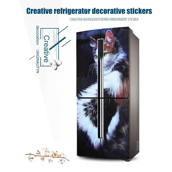 

Fridge Wallpaper Stickers Cats Pattern Opaque PVC Waterproof Refrigerator Decals can CSV