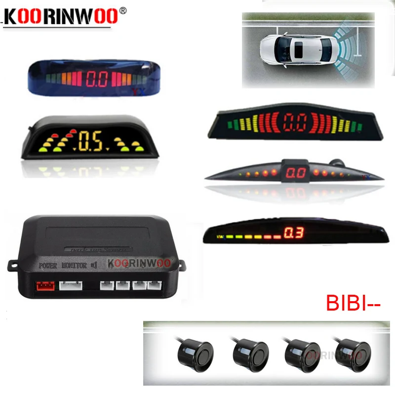 

Koorinwoo Electromagnetic parking sensor 22mm Car Ultrasonic Sensors Parking With LCD Monitor Backup Sound Alert Indicator Safty