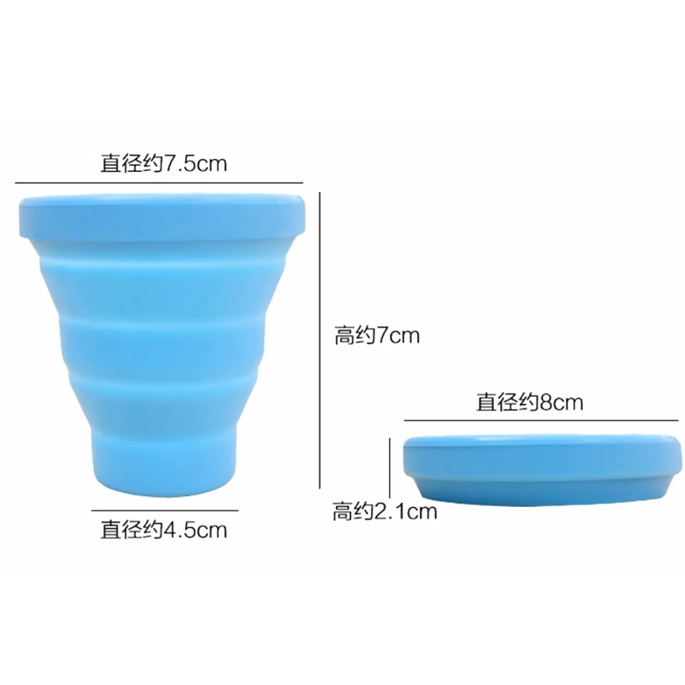 170ml Retractable Portable Silicone Mugs Folding Cup Outdoor Travel Telescopic Collapsible Cups Outdoor Sports tazza