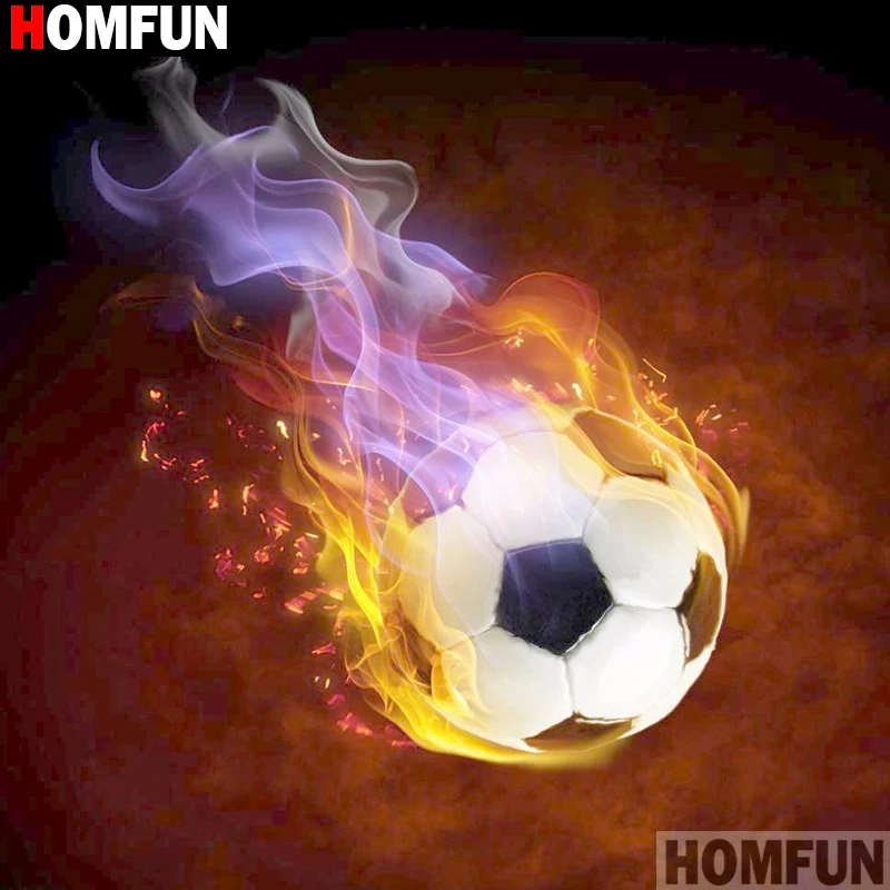 HOMFUN Full Square/Round Drill 5D DIY Diamond Painting &quotFootball fire&quot 3D Embroidery Cross Stitch Home Decor A15688 | Дом и сад