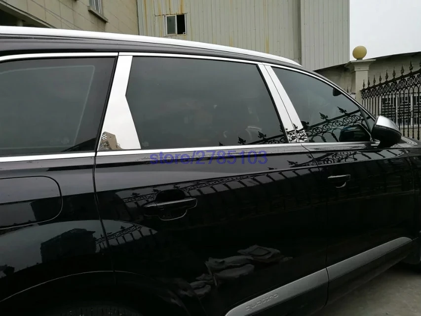Для Audi Q7 хром окна дверные края крышки стойки зеркала декоративные стайлинга автомобилей аксессуары Принадлежности для тюнинга