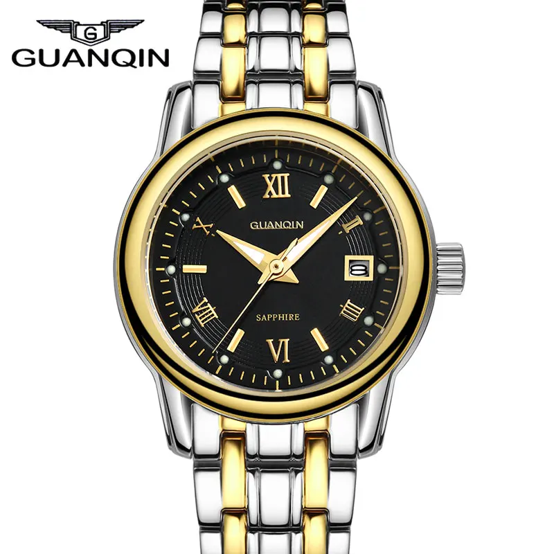 

New Luxury watch women's hot sale GUANQIN Brand quartz waterproof Complete Calendar women wristwatch Stainless Steel