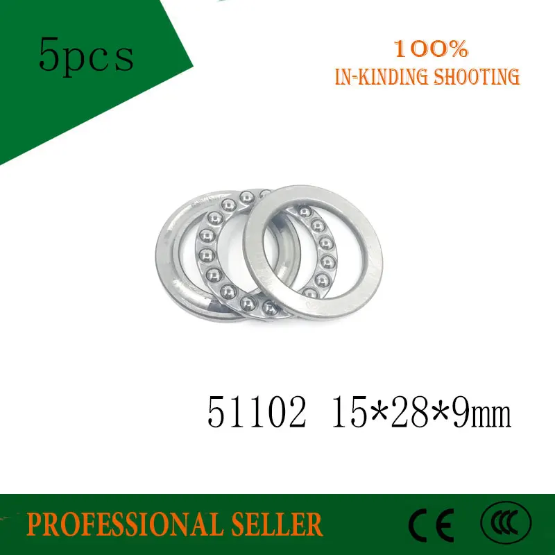 2pcs Axial Ball Thrust Bearing 51102 15mm*28mm*9mm