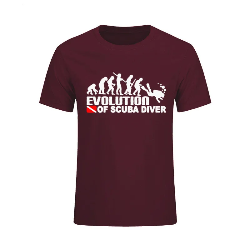 EVOLUTION OF SCUBA DIVER dive down flag винтажные футболки мужские с коротким рукавом хит продаж