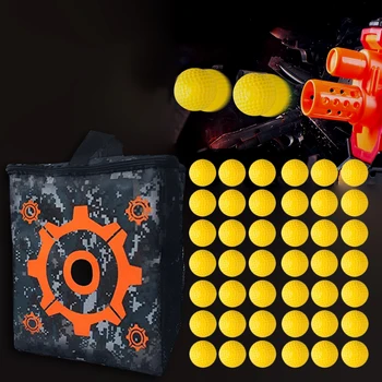 

Besegad 1PCS Durable Wear Resistant Nylon Target Storage Bag 50PCS Round Soft Refill Bullets for Nerf Rival Zeus Apollo