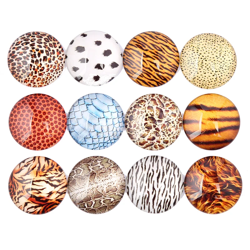 Reidgaller mix leopard фото круглый стеклянный кабошон 12 мм 10 мм 25 мм 30 мм diy ювелирные изделия ручной работы для серьги кулон