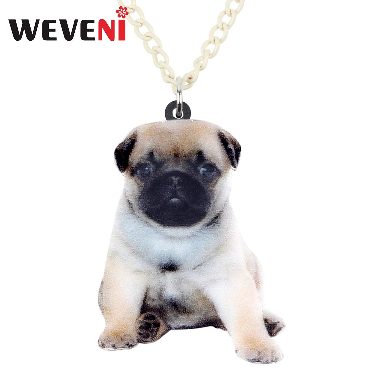 Fashion Pug Cute Dog Hollow Necklace Pendant Animal Lovers Women Jewelry Gift