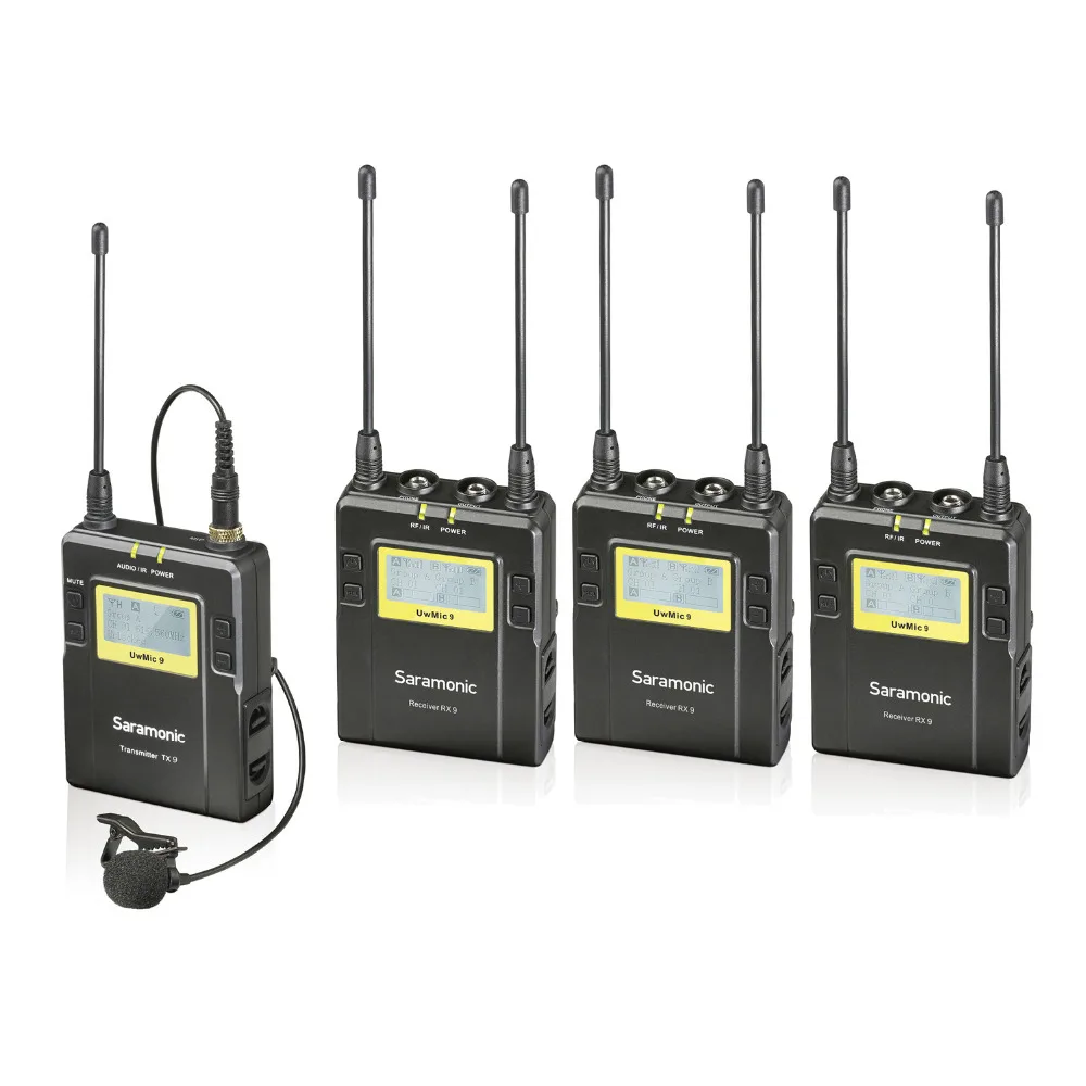 

Saramonic Uwmic9 Stage Wireless Monitor System 1 Transmitter +3 Receivers use for Recording studio/on stage monitoring Meeting