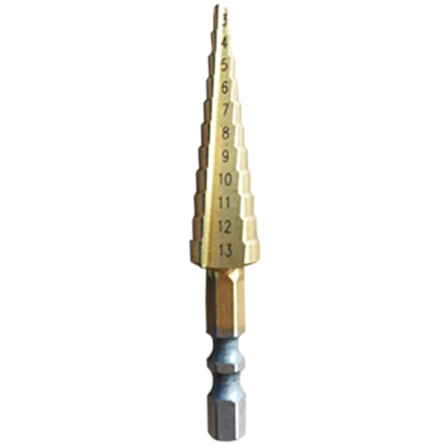 1pcs 3 13mm step drill bit spiral flute titanium corn drill hole