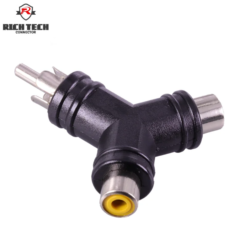

2pcs Y shape RCA Connectors Nickel Plated RCA Jack/Male Plug to 2xRCA Female Jacks Audio Converter