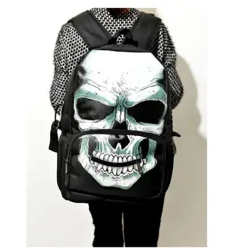 

1 piece Cool colorful Printing Skull Head Senior High School Bag For Teenage Boys Laptop Mochilas backpack