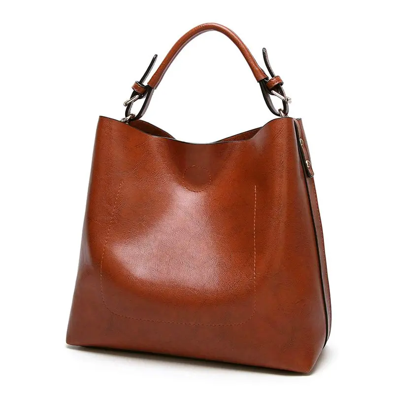 Женские сумки, сумки через плечо, кожаные сумки, модные вместительные сумки(коричневые - Цвет: Brown