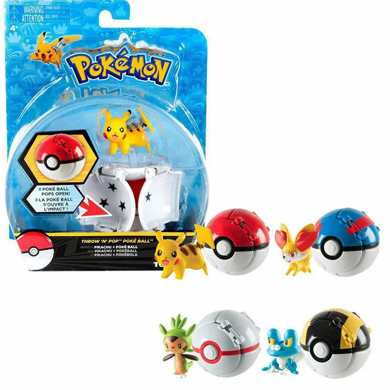 TAKARA TOMY Покемон мультфильм Pika Chespin Fennekin Froakie фигурки с мячом фигура аниме коллекции детские игрушки подарки