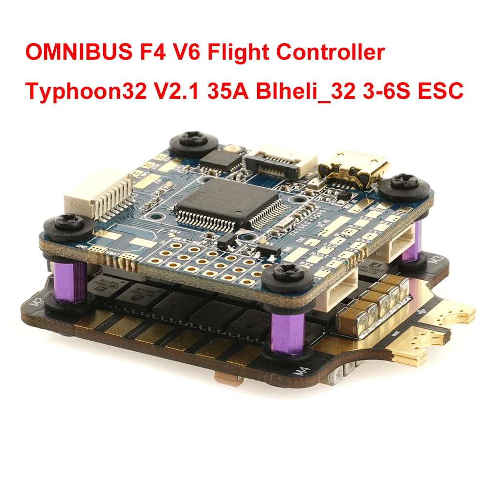 

Original Airbot OMNIBUS F4 V6 Flight Controller & Typhoon32 V2.1 35A Blheli_32 3-6S Brushless ESC For RC Drone Models Quadcopter