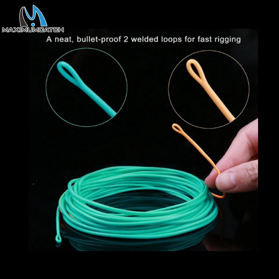 Maximumcatch 17FT-29FT 200GR-625GR Shooting Head Fly Line With 2 Welded  Loops Double Color Floating Fly Line