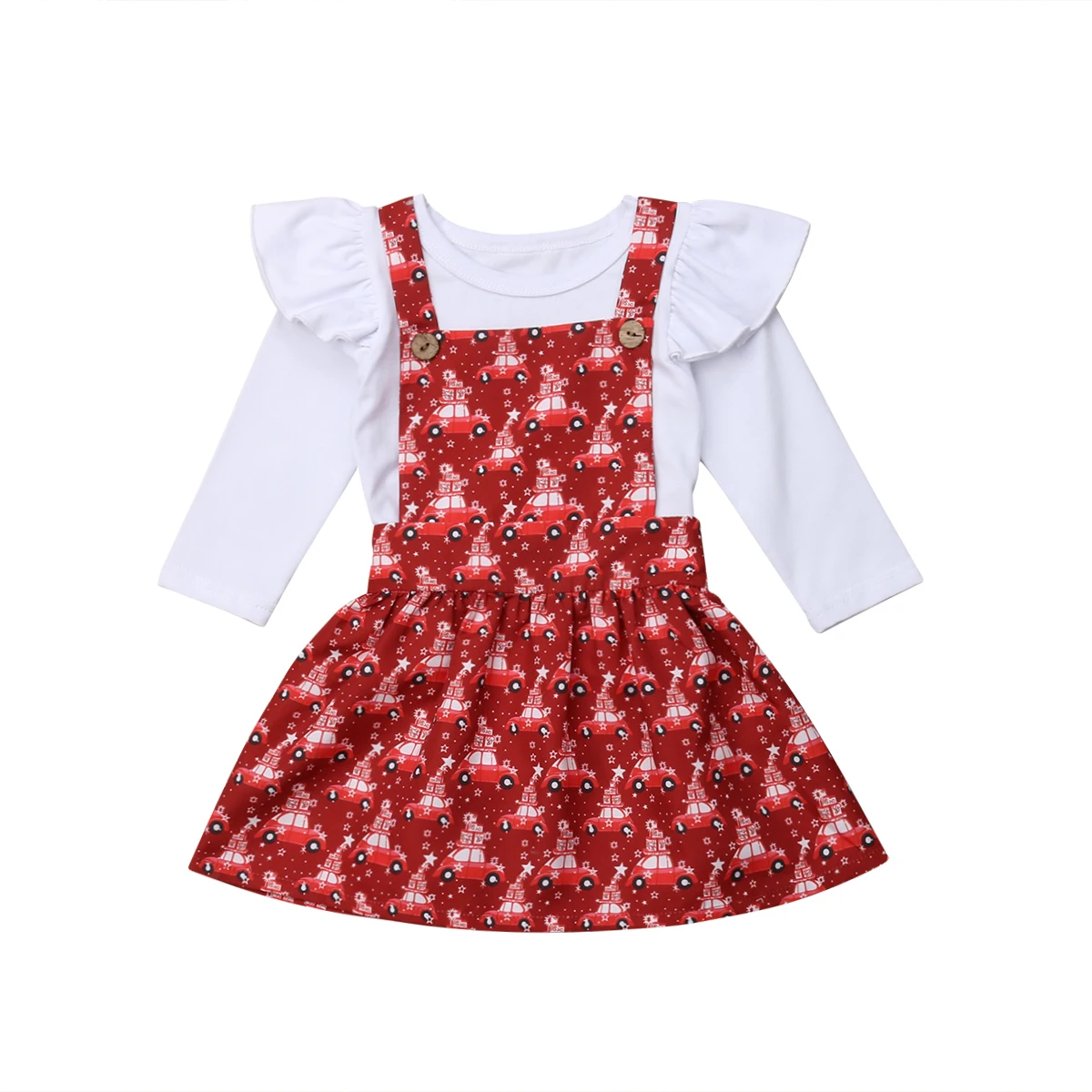 Боди для маленьких девочек; юбка-пачка с оборками; Рождественский комплект из 2 предметов; Одежда для новорожденных девочек; топы; комбинезон; От 6 месяцев до 5 лет - Цвет: Красный