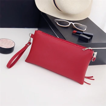 

Women's Clutch Bag Ladies Messenger Bag Shoulder Bag PU + Polyester Small Checkered Envelope Tassel Bags