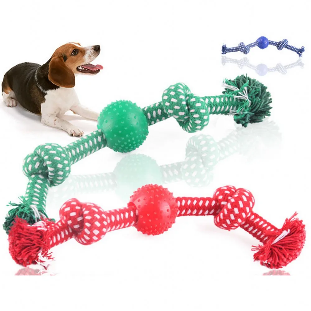Новинка, игрушки для собак, чистка зубов, Интерактивная игрушка хлопковая веревка с мячом, тренировочный инструмент для собак, жевательные Игрушки для маленьких собак, шарики