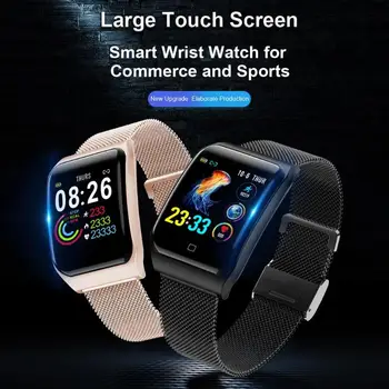 

Men 1.3 inch Smart Watch Fitness Bracelet Blood Pressure Heart Rate Monitor Waterproof Women Wristband Metal Strap WristWatch