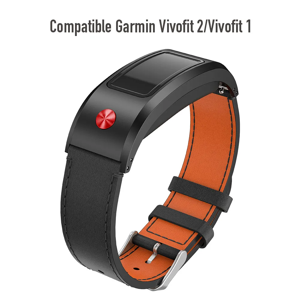 Кожаный ремешок для Garmin Vivofit 2 сменный кожаный ремешок для часов с металлической застежкой для Garmin Vivofit 2 напульсники