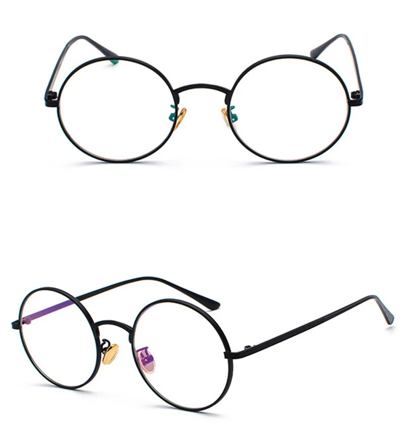 fashion retro round circle metal frame eyeglasses detail (4)
