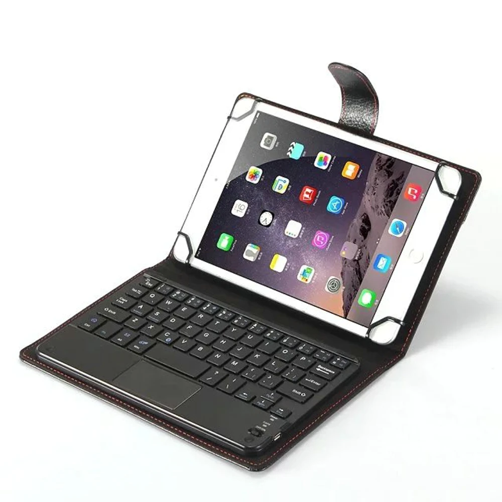 

Universal 7-8 inch Detachable Bluetooth Keyboard With Touchpad Leather Stand Cover Case For Apple iPad Mini 1 2 3 4 SM-T380 T385