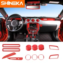 SHINEKA накладки для интерьера для Ford Mustang+ 15 шт. Красный Синий Серебряный комплект декоративная крышка Mustang аксессуары для интерьера