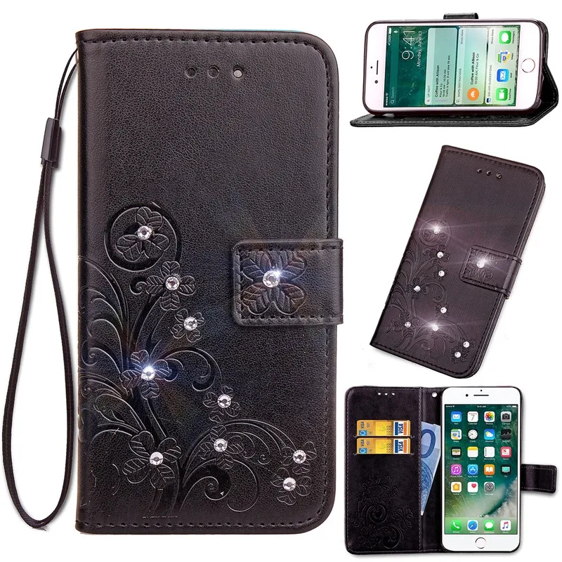 Кожаный чехол для Lenovo S1 Lite Grass Rhinestone Flip Wallet Holder телефона Vibe Lite/Lenovo